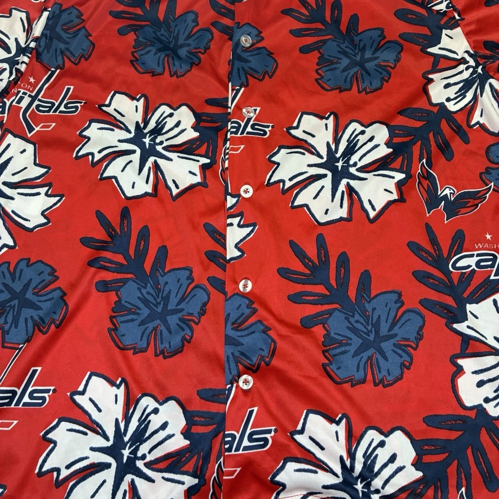 Washington Capitals Men's XL Red Hawaiian Button Down. NHL. Short Sleeve. - Picture 3 of 8